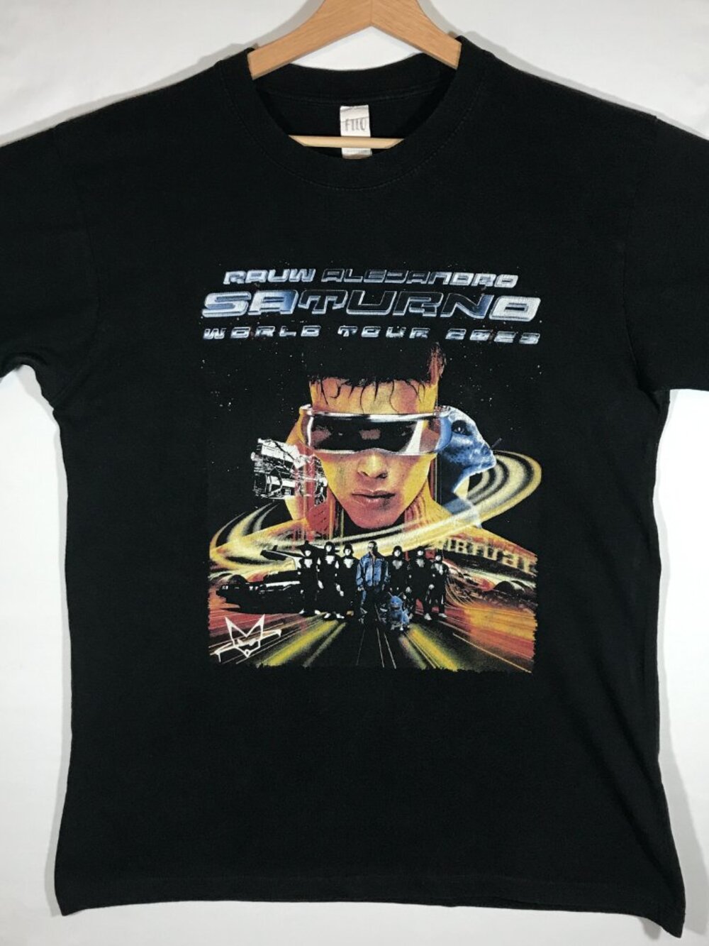 Adult's Large Black Short Sleeve Rauw Alejandro Saturno World Tour 2023 T-Shirt